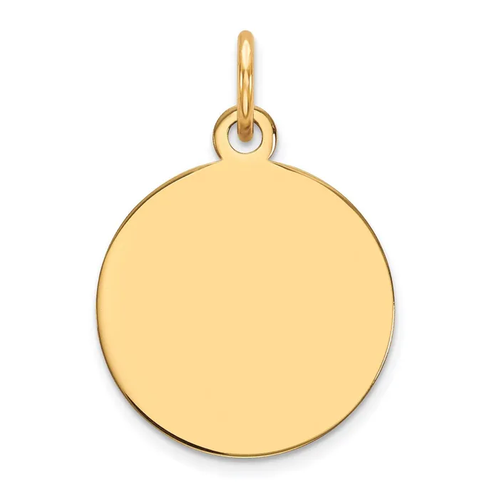 TreasureFineJewelers Charm Necklaces 14k Yellow Gold Plain 009 Gauge Circular Engravable Disc Charm TreasureFineJewelers Charm Necklaces 14k Yellow Gold Plain 009 Gauge Circular Engravable Disc Charm
