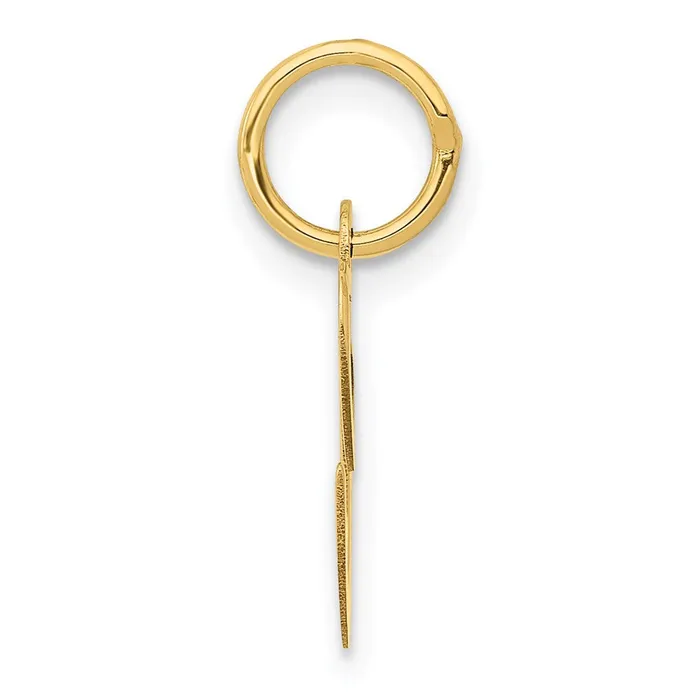 TreasureFineJewelers Charm Necklaces 14k Yellow Gold Small Fancy Script Letter C Initial Charm