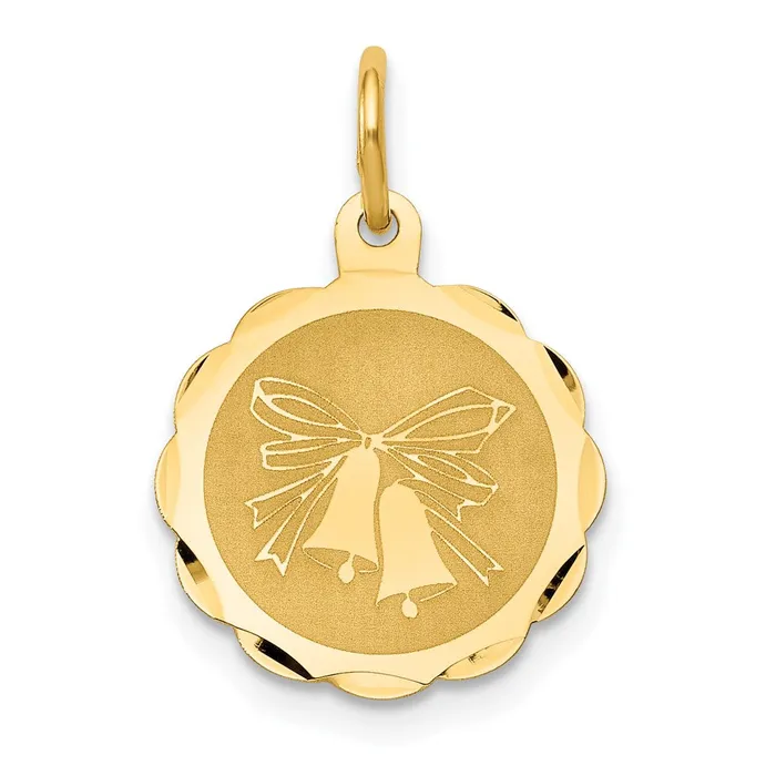 TreasureFineJewelers Charm Necklaces 14k Yellow Gold Wedding Bells Charm TreasureFineJewelers Charm Necklaces 14k Yellow Gold Wedding Bells Charm