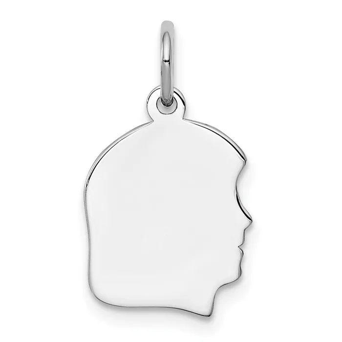 TreasureFineJewelers Charm Necklaces Sterl Silver Rhplt Engraveable Girl Polished FrontSatin Back Disc Charm TreasureFineJewelers Charm Necklaces Sterl Silver Rhplt Engraveable Girl Polished FrontSatin Back Disc Charm