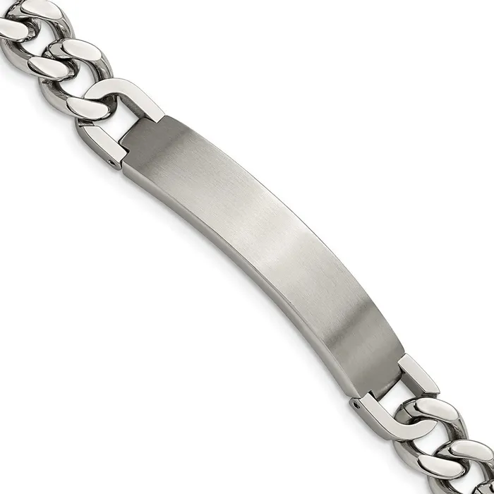 TreasureFineJewelers Chisel Stainless Steel Brushed and Polished Curb Chain 85 inch ID Bracelet with 5 inch Extension Bracelets TreasureFineJewelers Chisel Stainless Steel Brushed and Polished Curb Chain 85 inch ID Bracelet with 5 inch Extension Bracelets