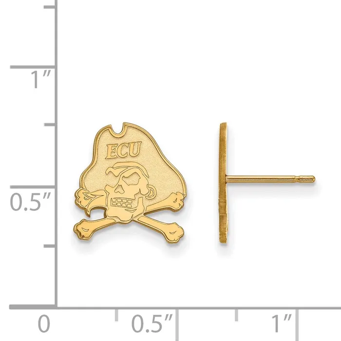 TreasureFineJewelers Earrings 10K Yellow Gold East Carolina University Small Post Earrings