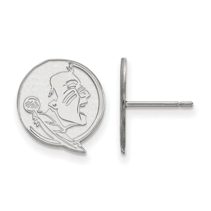 TreasureFineJewelers Earrings 14k White Gold Florida State University Small Post Earrings TreasureFineJewelers Earrings 14k White Gold Florida State University Small Post Earrings