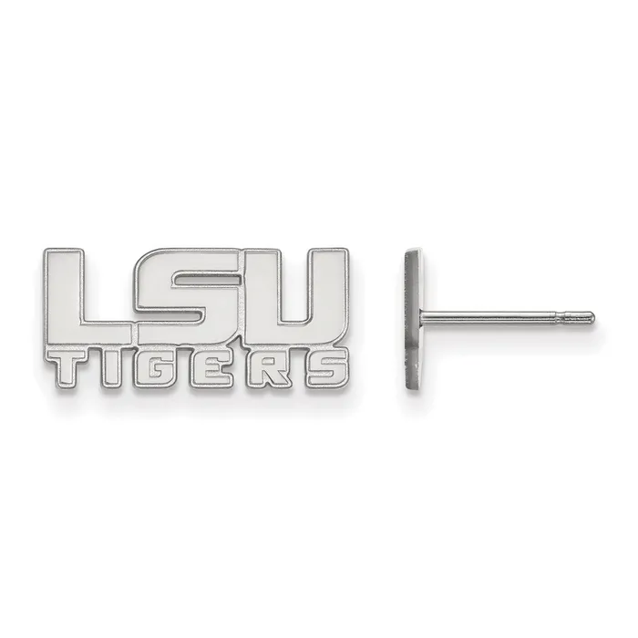 TreasureFineJewelers Earrings 14K White Gold Louisiana State University Xs Post Earrings TreasureFineJewelers Earrings 14K White Gold Louisiana State University Xs Post Earrings