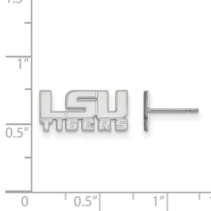 TreasureFineJewelers Earrings 14K White Gold Louisiana State University Xs Post Earrings