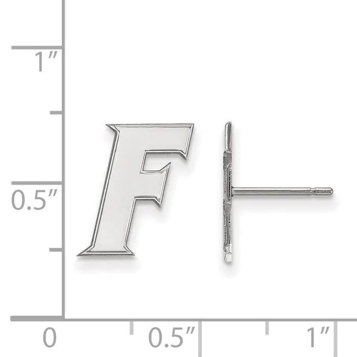 TreasureFineJewelers Earrings 14k White Gold University of Florida Letter F Small Post Earrings