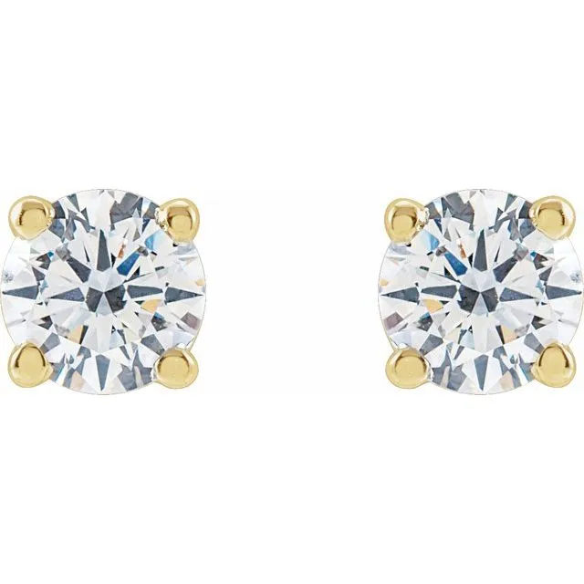 TreasureFineJewelers Earrings 14K Yellow Gold 34 CTW LabGrown Diamond Stud Earrings