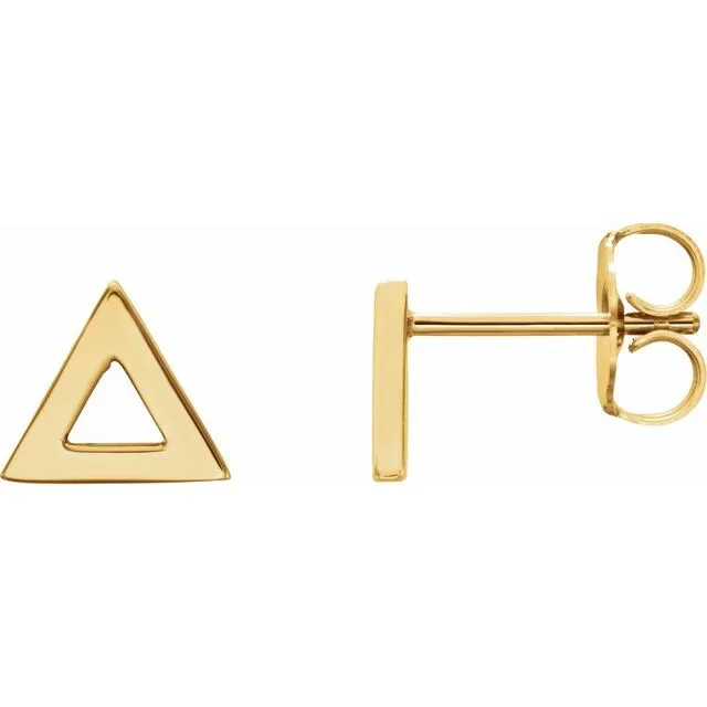 TreasureFineJewelers Earrings 14K Yellow Triangle Earrings