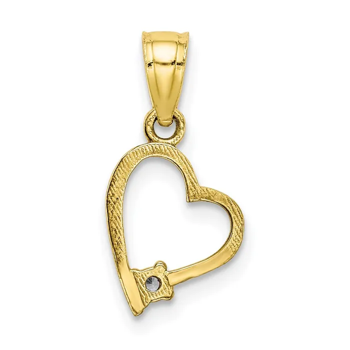 TreasureFineJewelers Necklaces 10K CZ Heart Pendant