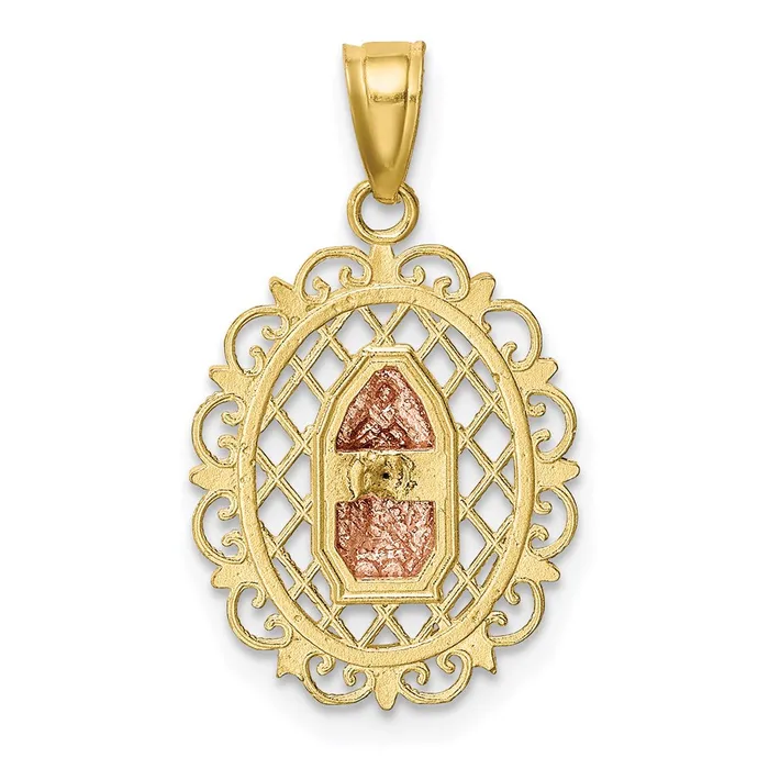 TreasureFineJewelers Necklaces 10k Twotone Our Lady of Guadalupe Pendant