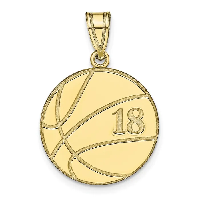 TreasureFineJewelers Necklaces 10KY Personalized Basketball Pendant