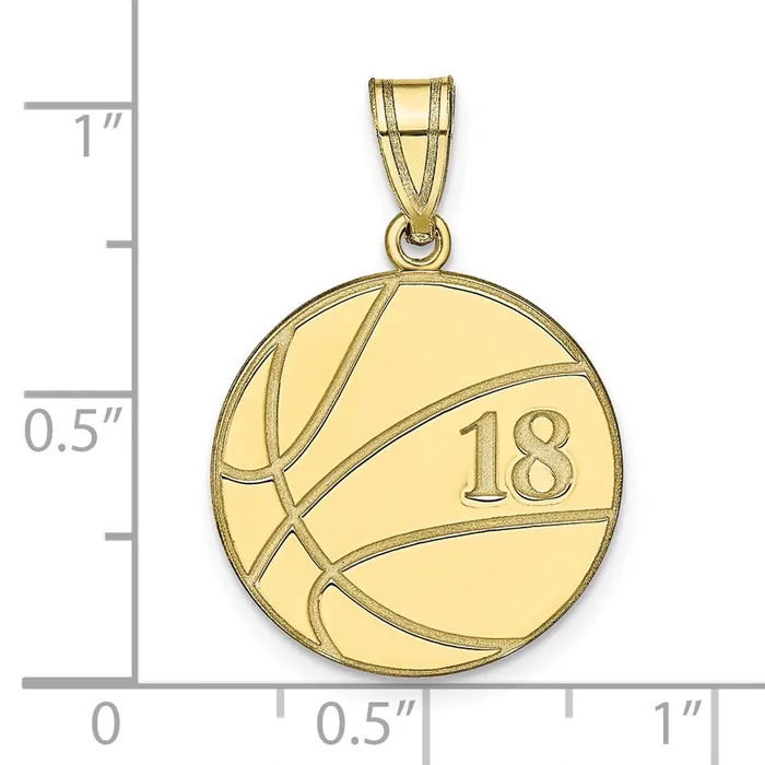 TreasureFineJewelers Necklaces 10KY Personalized Basketball Pendant