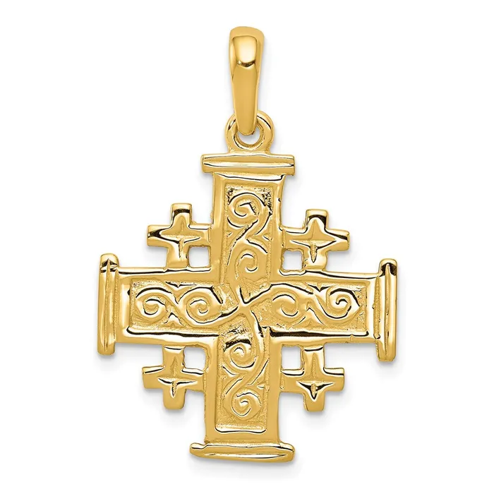 TreasureFineJewelers Necklaces 14k Jerusalem Cross Pendant