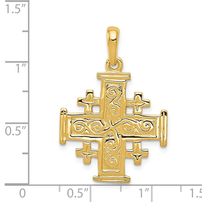 TreasureFineJewelers Necklaces 14k Jerusalem Cross Pendant