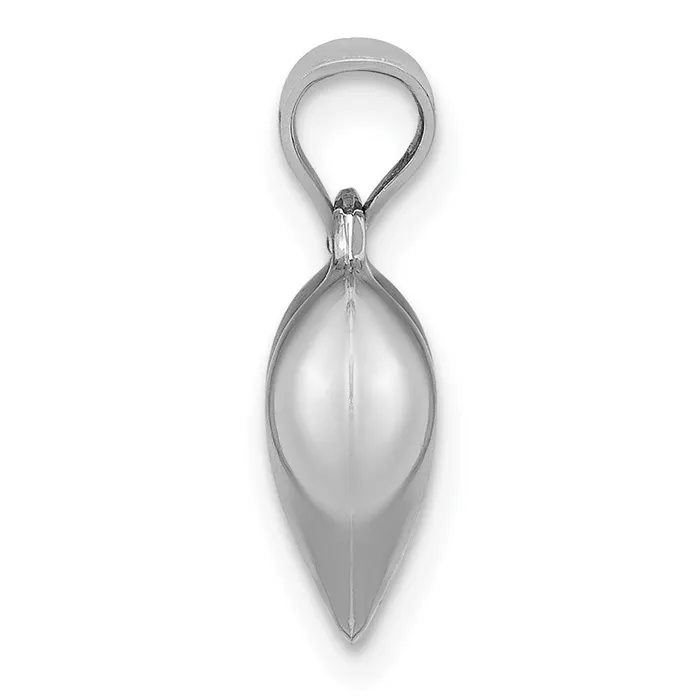 TreasureFineJewelers Necklaces 14K White 3D Puffed Heart Pendant