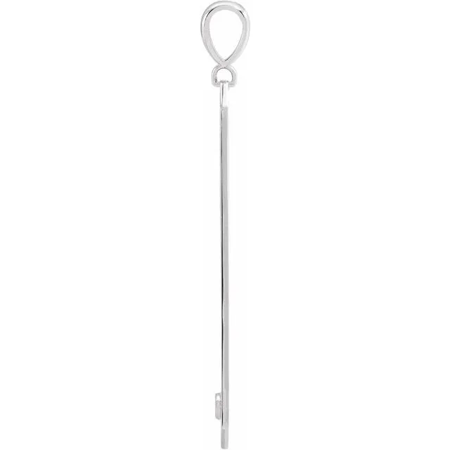 TreasureFineJewelers Necklaces 14K White Gold 03 CTW Natural Diamond Engravable Bar Pendant