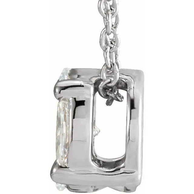 TreasureFineJewelers Necklaces 14K White Gold 13 CTW Natural Diamond Cluster 1618 Necklace