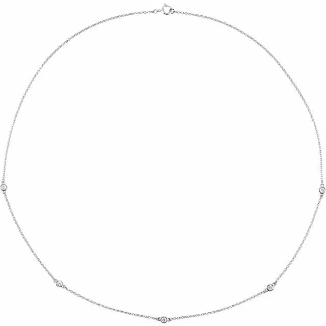 TreasureFineJewelers Necklaces 14K White Gold 14 CTW Natural Diamond 5Station 18 Necklace TreasureFineJewelers Necklaces 14K White Gold 14 CTW Natural Diamond 5Station 18 Necklace