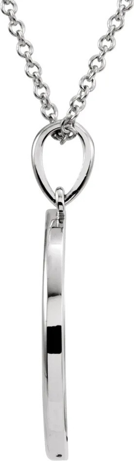 TreasureFineJewelers Necklaces 14K White Gold 257x47 mm Crescent Moon 16 Necklace