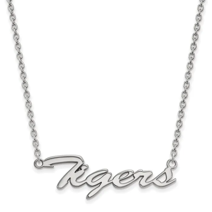 TreasureFineJewelers Necklaces 14K White Gold Clemson University Script Necklace TreasureFineJewelers Necklaces 14K White Gold Clemson University Script Necklace