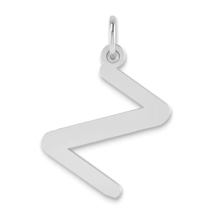 TreasureFineJewelers Necklaces 14k White Gold Polished Bubble Letter Z Initial Pendant TreasureFineJewelers Necklaces 14k White Gold Polished Bubble Letter Z Initial Pendant
