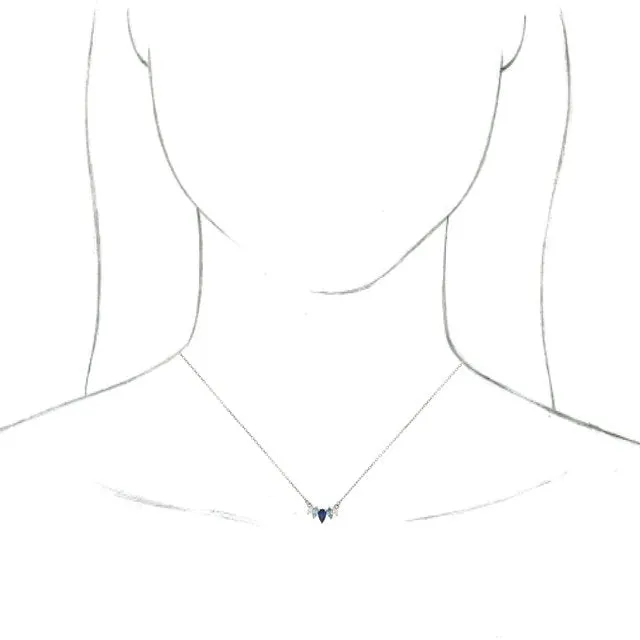 TreasureFineJewelers Necklaces 14K White MultiGemstone 07 CTW Diamond Curved Bar 18 Necklace