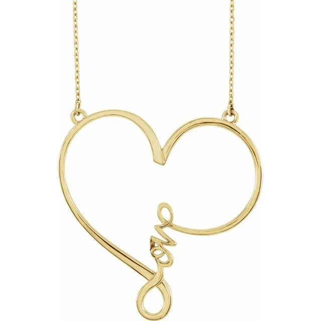 TreasureFineJewelers Necklaces 14K Yellow 34x33 mm InfinityInspired Love Heart 18 Necklace TreasureFineJewelers Necklaces 14K Yellow 34x33 mm InfinityInspired Love Heart 18 Necklace