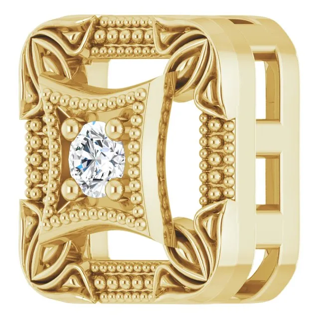 TreasureFineJewelers Necklaces 14K Yellow Gold 04 CT Natural Diamond VintageInspired Pendant TreasureFineJewelers Necklaces 14K Yellow Gold 04 CT Natural Diamond VintageInspired Pendant