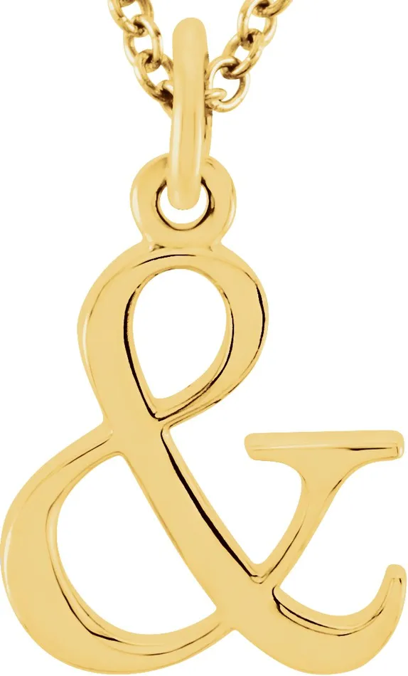 TreasureFineJewelers Necklaces 14K Yellow Gold Ampersand 16 Necklace