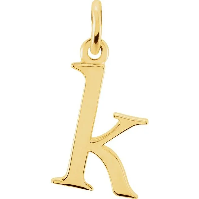 TreasureFineJewelers Necklaces 14K Yellow Gold Lowercase Initial K Pendant TreasureFineJewelers Necklaces 14K Yellow Gold Lowercase Initial K Pendant
