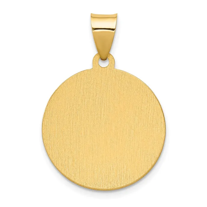 TreasureFineJewelers Necklaces 14k Yellow Gold PolishedSatin Hollow Spanish Saint Anne Medal Pendant