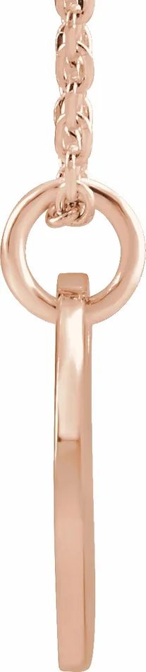 TreasureFineJewelers Necklaces 18K Rose GoldPlated Sterling Silver Initial P 10 mm Disc 1618 Necklace