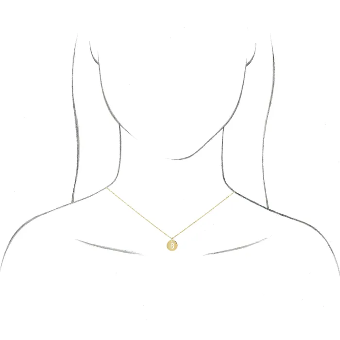 TreasureFineJewelers Necklaces 18K Rose GoldPlated Sterling Silver Initial P 10 mm Disc 1618 Necklace