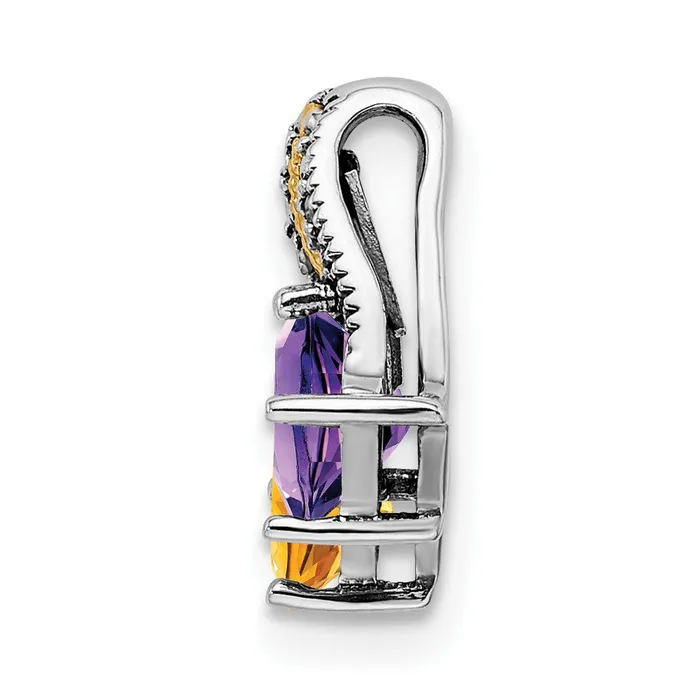 TreasureFineJewelers Necklaces Sterling Silver 14k Twostone and Diamond Mothers Pendant