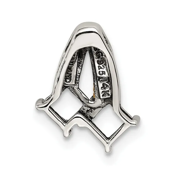 TreasureFineJewelers Necklaces Sterling Silver 14k Twostone and Diamond Mothers Pendant