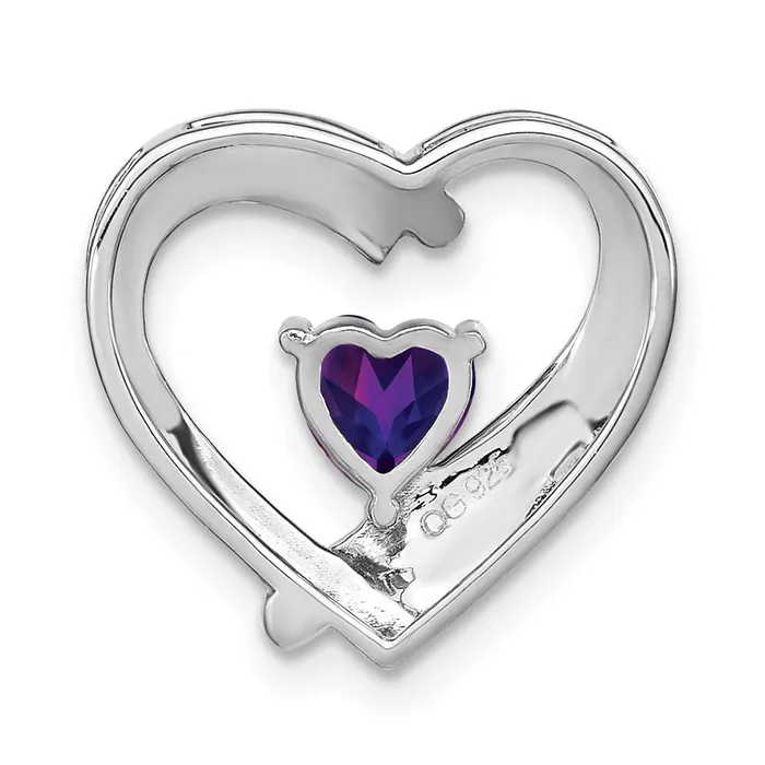 TreasureFineJewelers Necklaces Sterling Silver Amethyst and Diamond Pendant