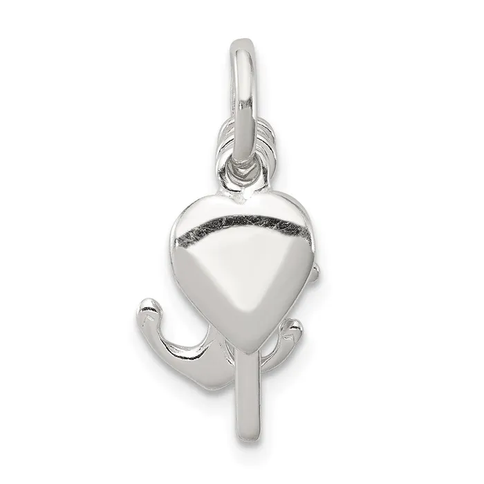 TreasureFineJewelers Necklaces Sterling Silver Anchor Heart Pendant