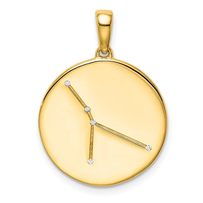 TreasureFineJewelers Necklaces Sterling Silver Goldplated CZ Cancer Zodiac Pendant TreasureFineJewelers Necklaces Sterling Silver Goldplated CZ Cancer Zodiac Pendant
