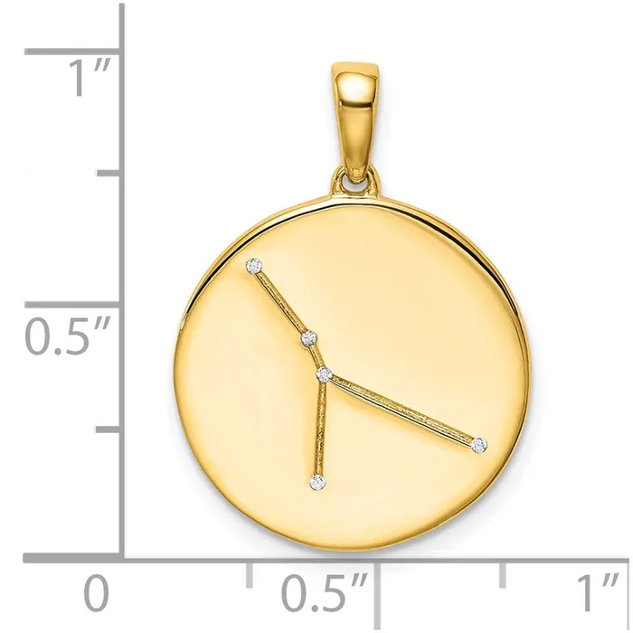 TreasureFineJewelers Necklaces Sterling Silver Goldplated CZ Cancer Zodiac Pendant