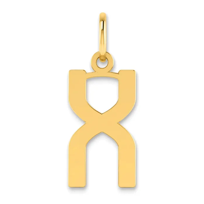 TreasureFineJewelers Necklaces Sterling Silver Goldplated Letter X Initial Pendant TreasureFineJewelers Necklaces Sterling Silver Goldplated Letter X Initial Pendant