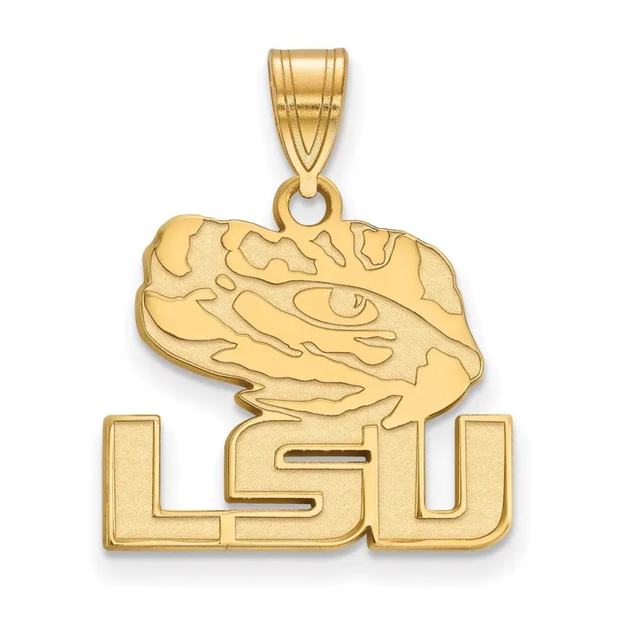 TreasureFineJewelers Necklaces Sterling Silver Goldplated Louisiana State University LSU Tiger Eye Medium Pendant TreasureFineJewelers Necklaces Sterling Silver Goldplated Louisiana State University LSU Tiger Eye Medium Pendant