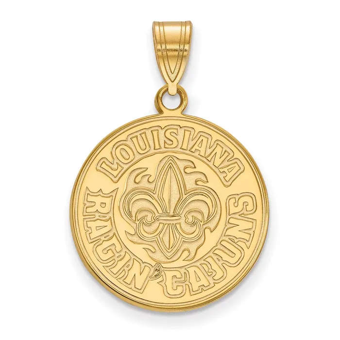 TreasureFineJewelers Necklaces Sterling Silver Goldplated University of Louisiana at Lafayette Large Pendant TreasureFineJewelers Necklaces Sterling Silver Goldplated University of Louisiana at Lafayette Large Pendant