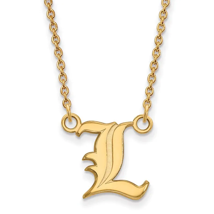 TreasureFineJewelers Necklaces Sterling Silver Goldplated University of Louisville Letter L Small Pendant 18 inch Necklace TreasureFineJewelers Necklaces Sterling Silver Goldplated University of Louisville Letter L Small Pendant 18 inch Necklace
