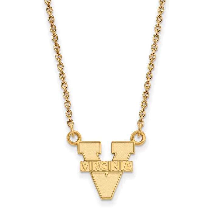 TreasureFineJewelers Necklaces Sterling Silver Goldplated University of Virginia Small Pendant 18 inch Necklace TreasureFineJewelers Necklaces Sterling Silver Goldplated University of Virginia Small Pendant 18 inch Necklace