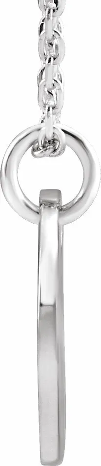 TreasureFineJewelers Necklaces Sterling Silver Initial I 10 mm Disc 1618 Necklace