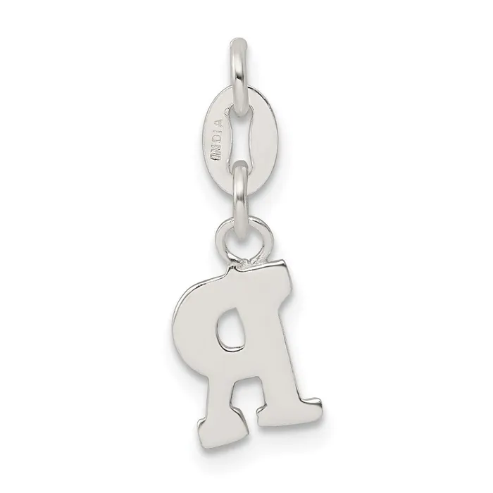 TreasureFineJewelers Necklaces Sterling Silver Letter R Initial Charm