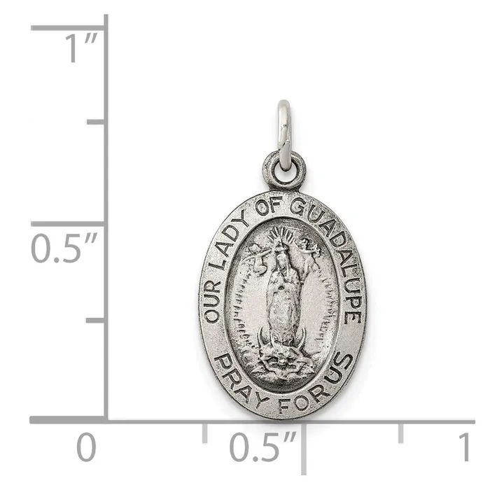 TreasureFineJewelers Necklaces Sterling Silver Our Lady of Guadalupe Medal