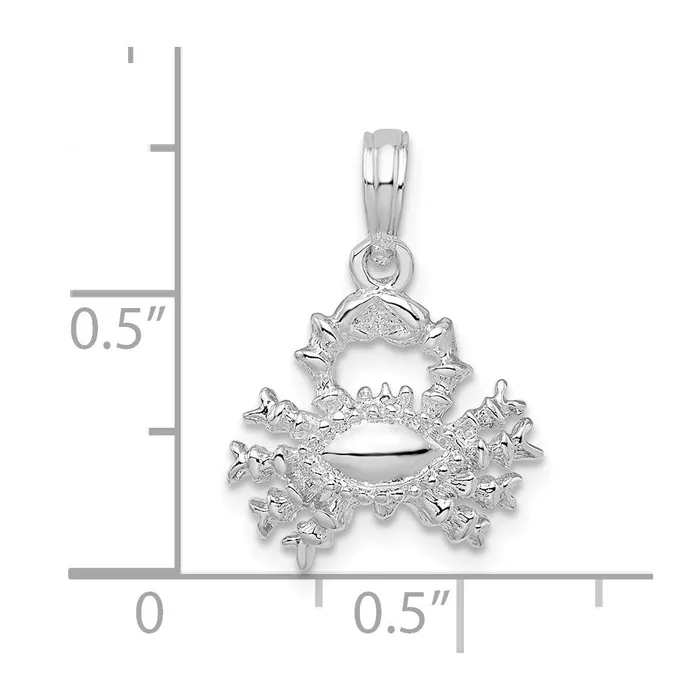 TreasureFineJewelers Necklaces Sterling Silver Polished 3D Cancer Zodiac Pendant