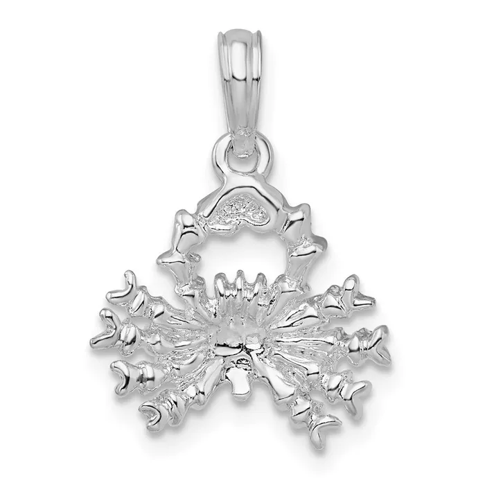 TreasureFineJewelers Necklaces Sterling Silver Polished 3D Cancer Zodiac Pendant