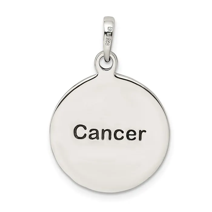 TreasureFineJewelers Necklaces Sterling Silver Polished Antique Finish Cancer Horoscope Pendant